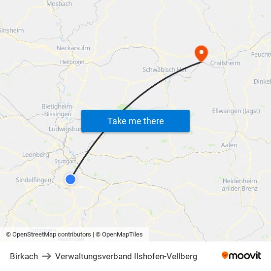 Birkach to Verwaltungsverband Ilshofen-Vellberg map