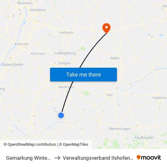 Gemarkung Winterlingen to Verwaltungsverband Ilshofen-Vellberg map