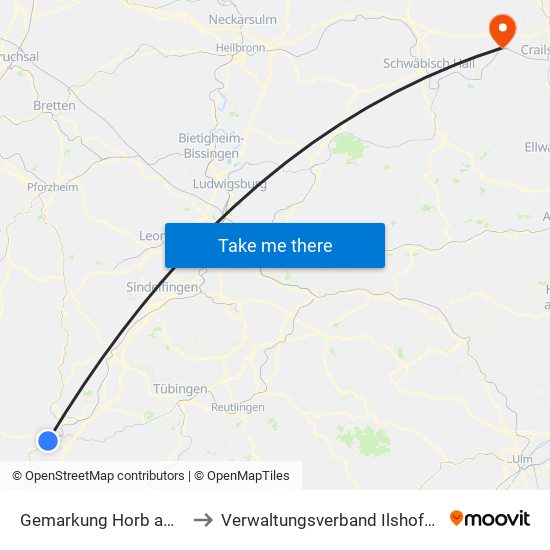 Gemarkung Horb am Neckar to Verwaltungsverband Ilshofen-Vellberg map