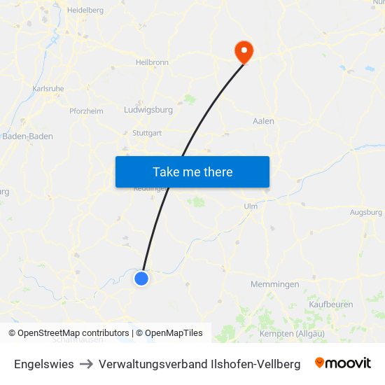 Engelswies to Verwaltungsverband Ilshofen-Vellberg map