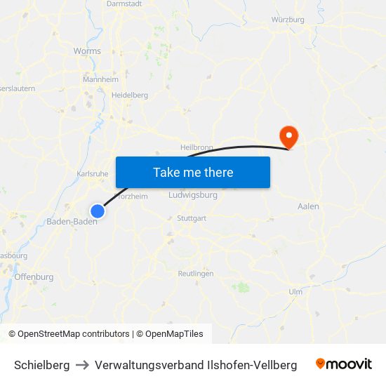 Schielberg to Verwaltungsverband Ilshofen-Vellberg map