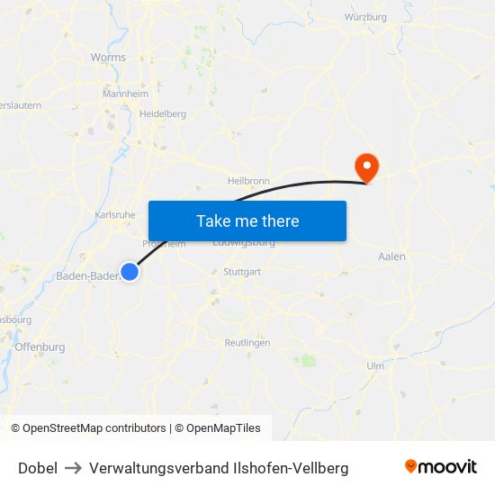 Dobel to Verwaltungsverband Ilshofen-Vellberg map