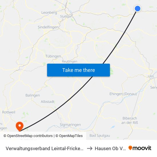 Verwaltungsverband Leintal-Frickenhofer Höhe to Hausen Ob Verena map