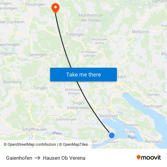 Gaienhofen to Hausen Ob Verena map