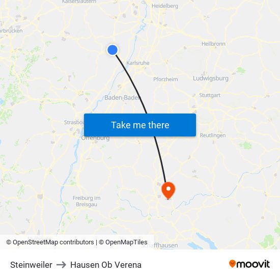 Steinweiler to Hausen Ob Verena map