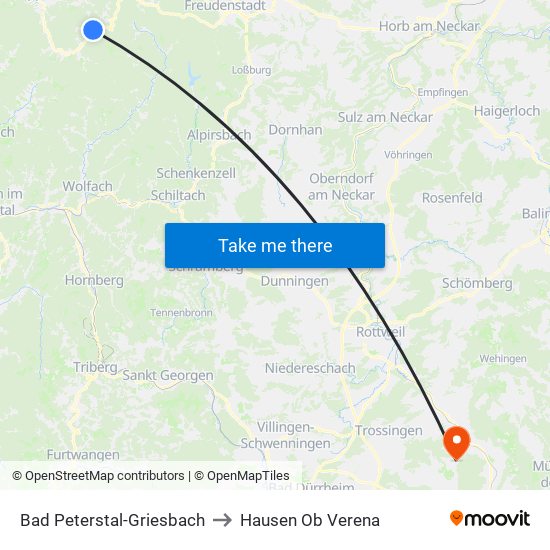 Bad Peterstal-Griesbach to Hausen Ob Verena map