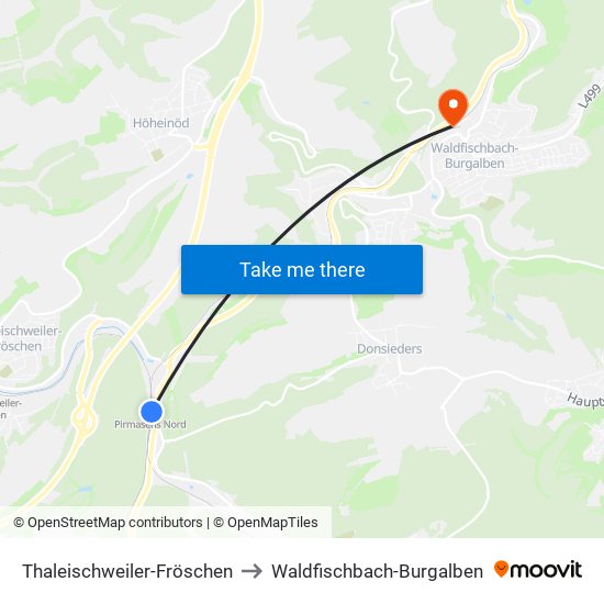 Thaleischweiler-Fröschen to Waldfischbach-Burgalben map