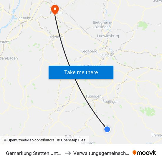 Gemarkung Stetten Unter Holstein to Verwaltungsgemeinschaft Bretten map