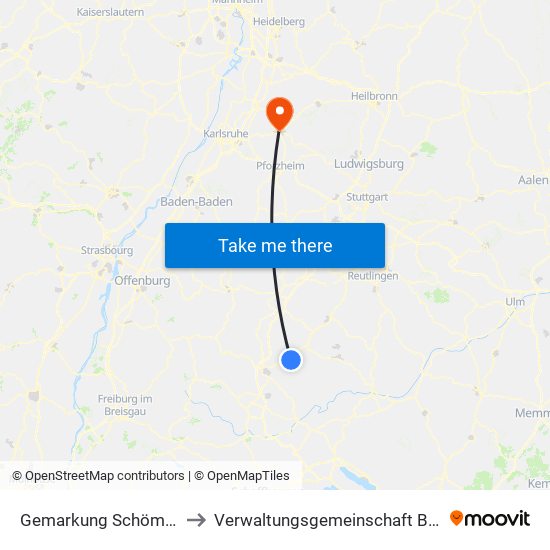 Gemarkung Schömberg to Verwaltungsgemeinschaft Bretten map
