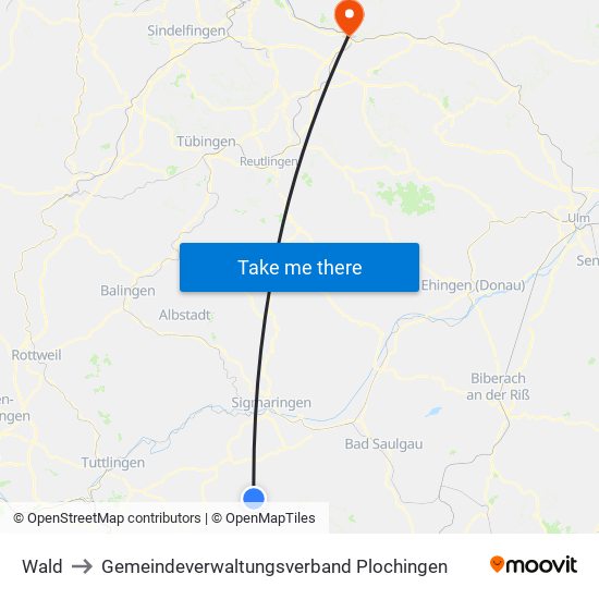 Wald to Gemeindeverwaltungsverband Plochingen map