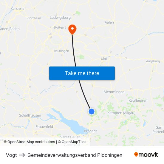 Vogt to Gemeindeverwaltungsverband Plochingen map