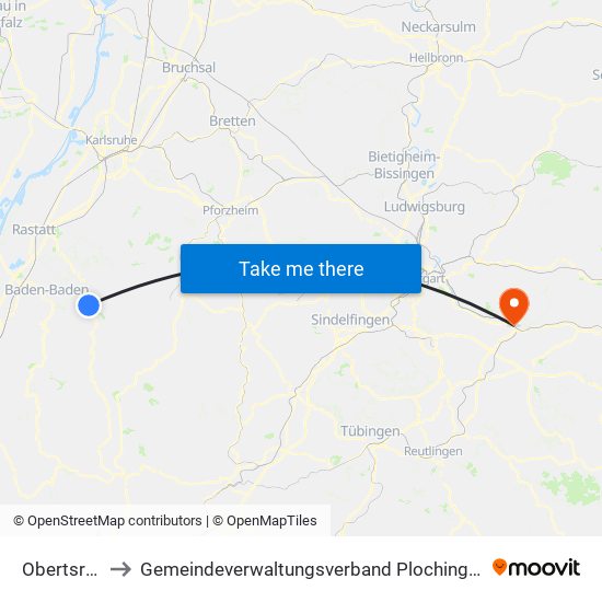 Obertsrot to Gemeindeverwaltungsverband Plochingen map