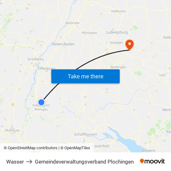 Wasser to Gemeindeverwaltungsverband Plochingen map