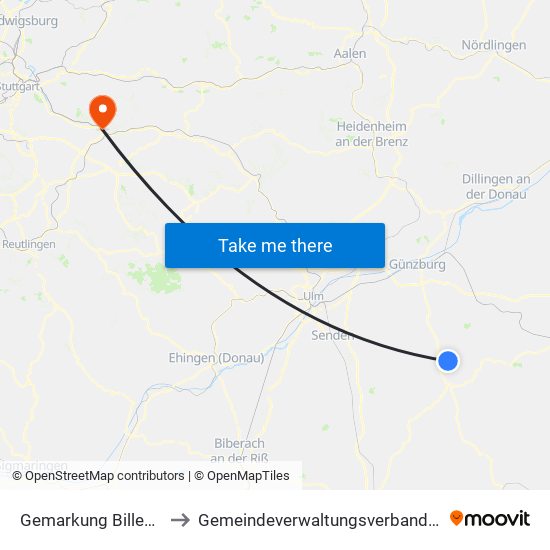 Gemarkung Billenhausen to Gemeindeverwaltungsverband Plochingen map