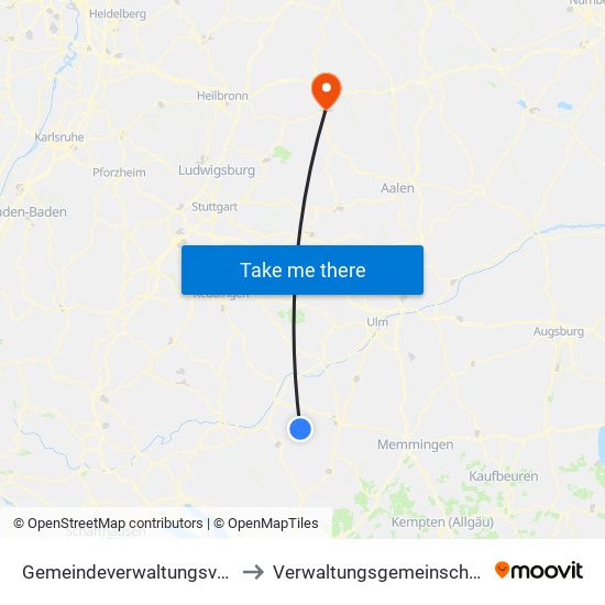 Gemeindeverwaltungsverband Bad Buchau to Verwaltungsgemeinschaft Schwäbisch Hall map