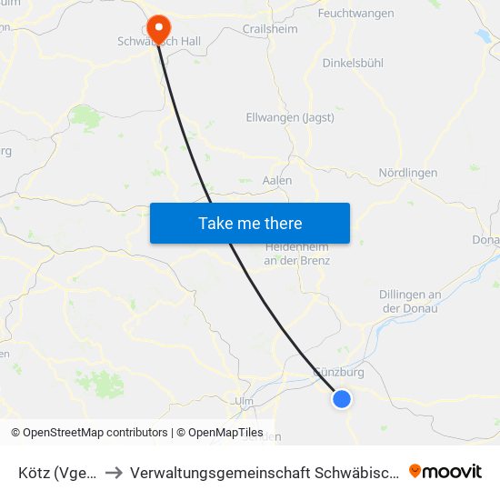 Kötz (Vgem) to Verwaltungsgemeinschaft Schwäbisch Hall map