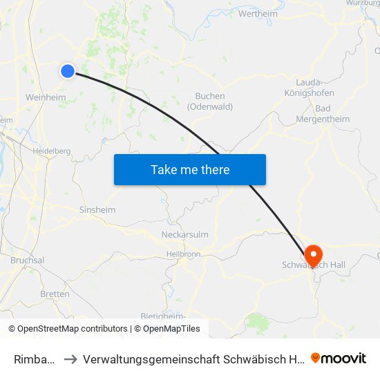 Rimbach to Verwaltungsgemeinschaft Schwäbisch Hall map