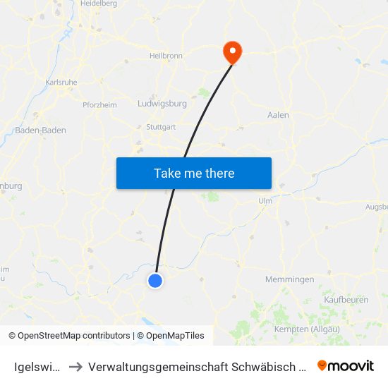 Igelswies to Verwaltungsgemeinschaft Schwäbisch Hall map