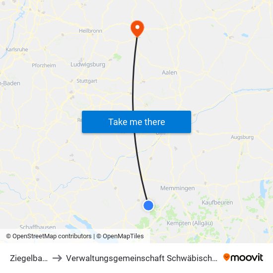 Ziegelbach to Verwaltungsgemeinschaft Schwäbisch Hall map