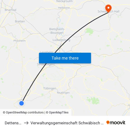 Dettensee to Verwaltungsgemeinschaft Schwäbisch Hall map