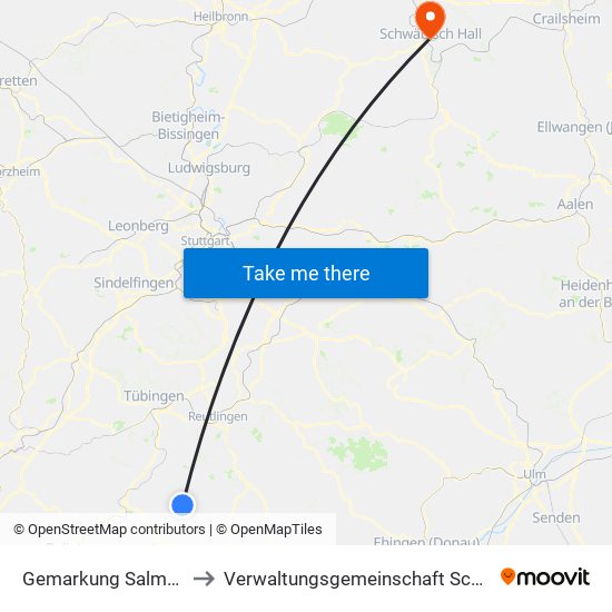 Gemarkung Salmendingen to Verwaltungsgemeinschaft Schwäbisch Hall map