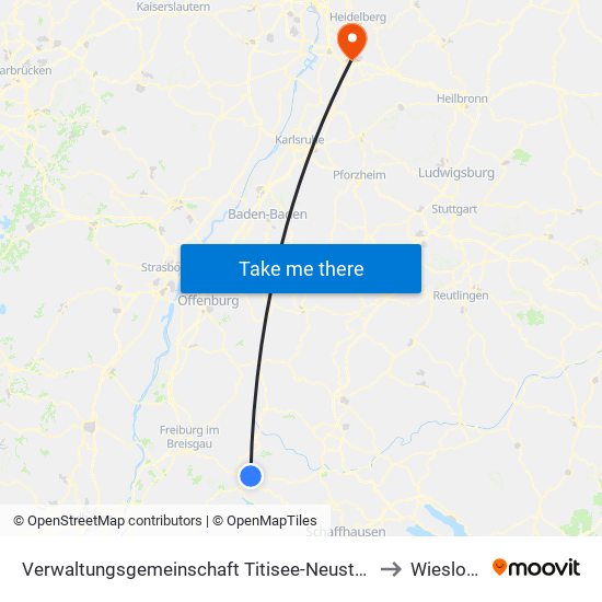 Verwaltungsgemeinschaft Titisee-Neustadt to Wiesloch map