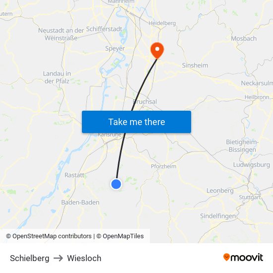 Schielberg to Wiesloch map