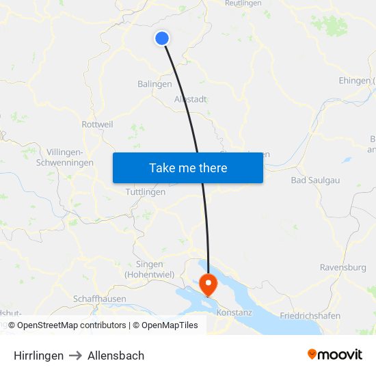 Hirrlingen to Allensbach map