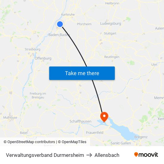 Verwaltungsverband Durmersheim to Allensbach map