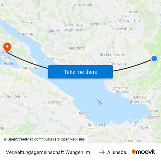 Verwaltungsgemeinschaft Wangen Im Allgäu to Allensbach map