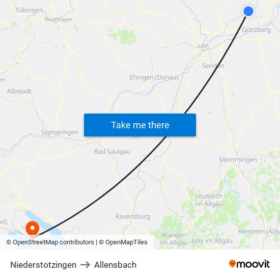 Niederstotzingen to Allensbach map
