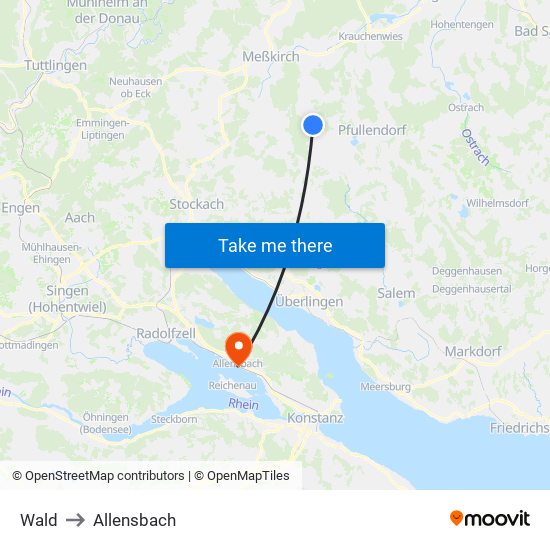 Wald to Allensbach map