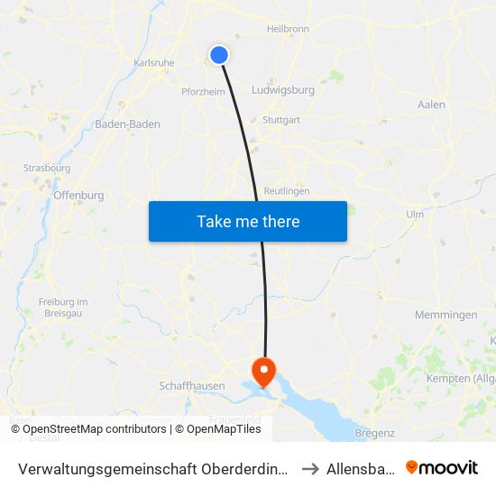 Verwaltungsgemeinschaft Oberderdingen to Allensbach map