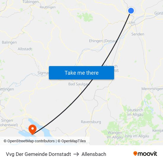 Vvg Der Gemeinde Dornstadt to Allensbach map