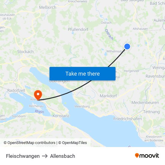 Fleischwangen to Allensbach map