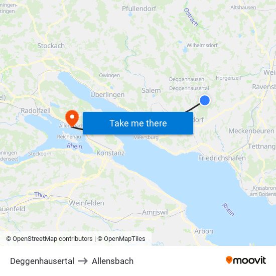 Deggenhausertal to Allensbach map