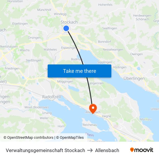 Verwaltungsgemeinschaft Stockach to Allensbach map