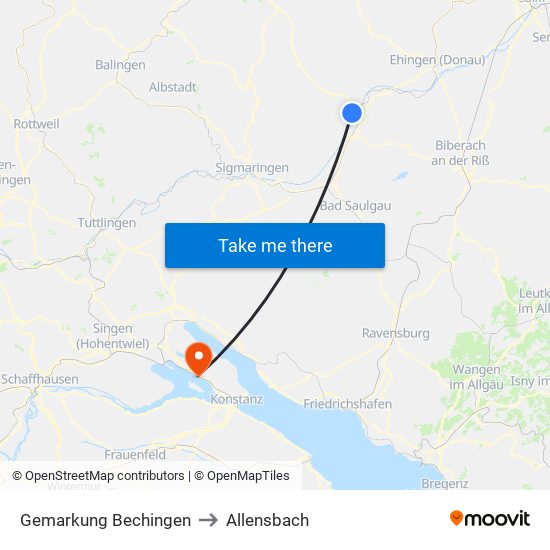 Gemarkung Bechingen to Allensbach map