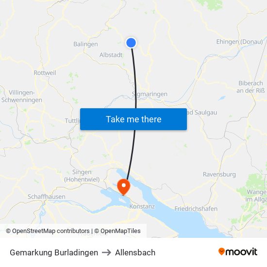 Gemarkung Burladingen to Allensbach map