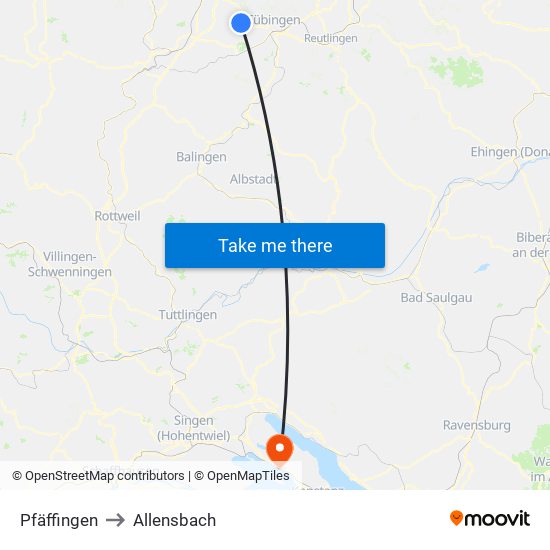 Pfäffingen to Allensbach map