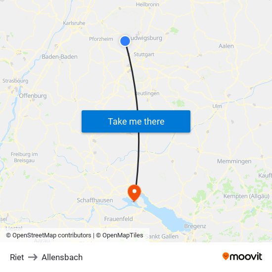 Riet to Allensbach map