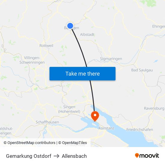 Gemarkung Ostdorf to Allensbach map