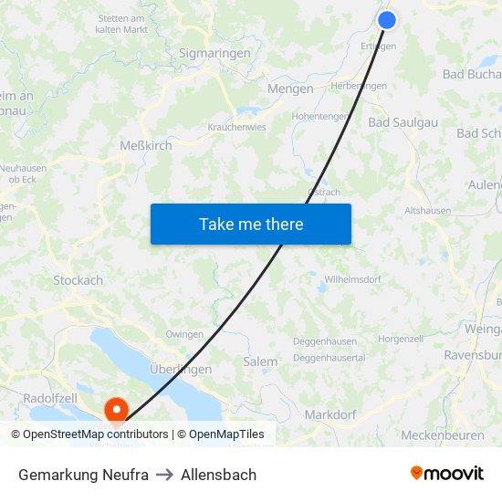 Gemarkung Neufra to Allensbach map