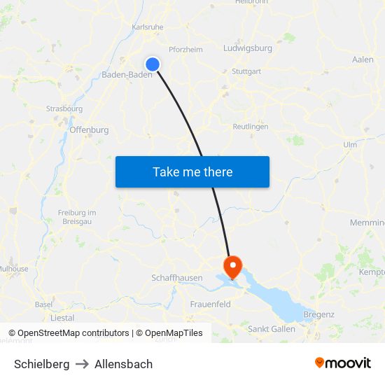 Schielberg to Allensbach map