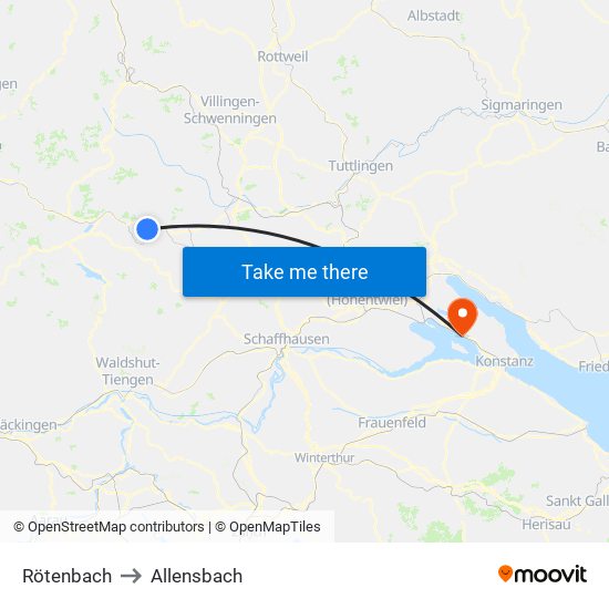 Rötenbach to Allensbach map