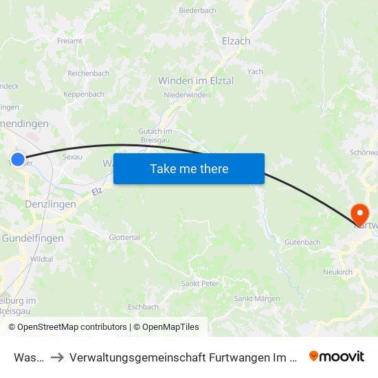 Wasser to Verwaltungsgemeinschaft Furtwangen Im Schwarzwald map