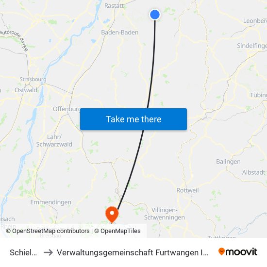 Schielberg to Verwaltungsgemeinschaft Furtwangen Im Schwarzwald map