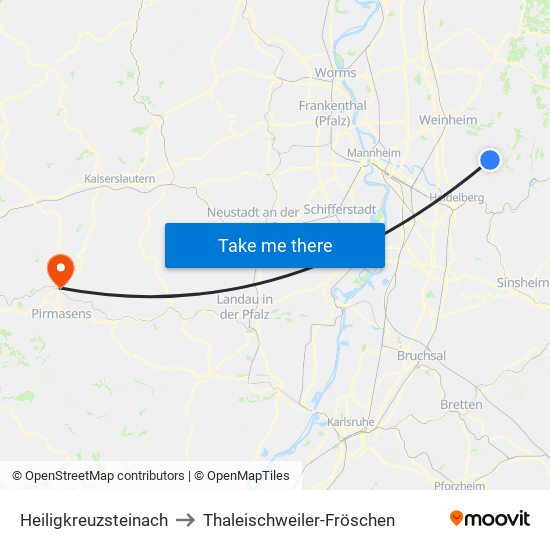 Heiligkreuzsteinach to Thaleischweiler-Fröschen map