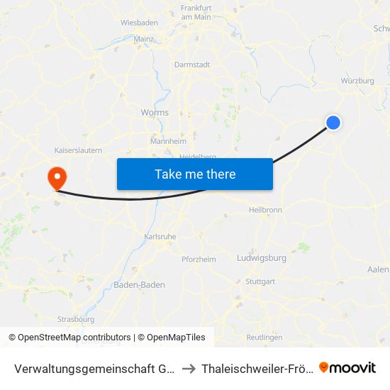 Verwaltungsgemeinschaft Grünsfeld to Thaleischweiler-Fröschen map