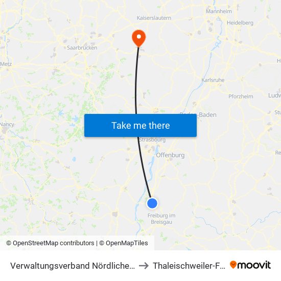 Verwaltungsverband Nördlicher Kaiserstuhl to Thaleischweiler-Fröschen map